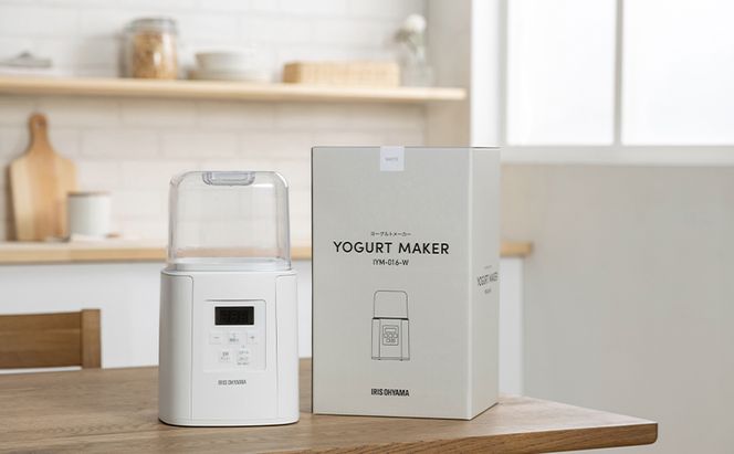 ヨーグルトメーカー IYM-016-W ホワイト ヨーグルト 手作り 自家製 牛乳パック 簡単 調理 牛乳 豆乳 甘酒 塩こうじ サラダチキン 自動メニュー レシピブック付き アイリスオーヤマ キッチン家電 家電 