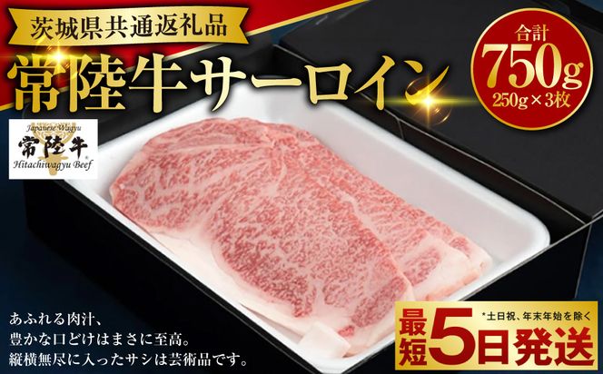 【常陸牛 A4】サーロイン 250g×3枚（茨城県共通返礼品）