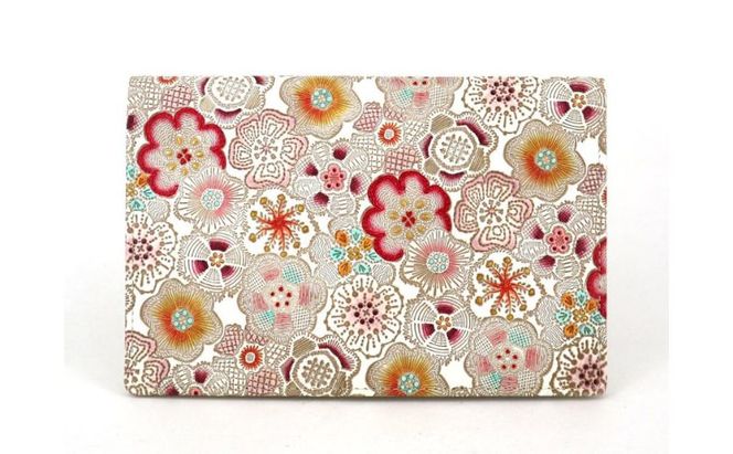 【文庫屋大関】パーソナルホルダー　春らんまん＜茜＞【皮革工芸品】 民芸品 雑貨 日用品 花柄 花デザイン 