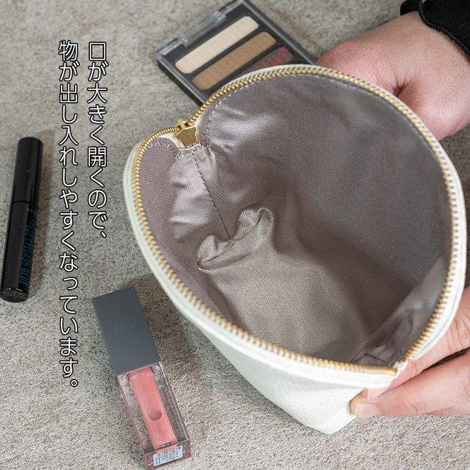 本革 ラウンドポーチ 日本製 レザー 革製品 ポーチ 化粧ポーチ 旅行 トラベル 出張 Liete WH-22 選べるカラー