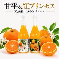 紅プリンセスジュース 甘平ジュース ストレート 各720ml × 1本 2本セット 中山農園 みかん 蜜柑 プリンセス 紅プリンセス ジュース 甘平ジュース ストレートジュース オレンジジュース 100％ フルーツ ストレート  柑橘 果汁 無添加 農家直送 産地直送 数量限定 国産 愛媛 愛南 なくなり次第終了