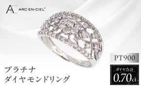 J032-4 ARC-EN-CIEL プラチナ ダイヤリング(計 0.70ct)【鑑別書付き ジュエリー プレゼント ギフト ファッション アクセサリー 贈り物 贈答 お祝い 記念日】