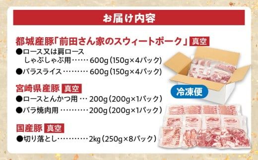 オール真空!豚肉バラエティ3.6kgセット_MJ-8929_(都城市) 宮崎県産豚 前田さん家のスウィートポーク 真空パック 国産豚  豚肉 肉_MJ-8929_（都城市）