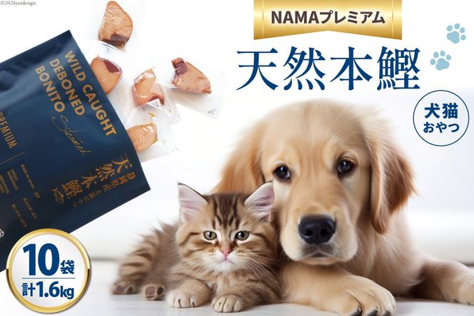 ペットフード 犬 猫 NAMAプレミアム 犬猫用 おやつ 天然本鰹 160g 10袋 計1.6kg [25Holdings Japan株式会社 静岡県 吉田町 22424410-c] 犬用 猫用 ドッグフード キャットフード エサ 餌 いぬ ねこ ペット 国産 個包装