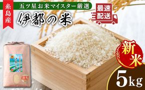 【年内発送】【令和7年産新米】伊都の米 5kg 糸島市 / 納富米穀店 [ARL001] 米 お米 ご飯 白米 九州 5キロ 5kg  令和6年産