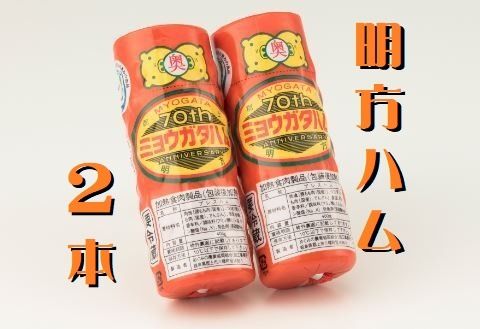 明方ハム 2本 特産品 加工品 農協 豚肉 肉 おつまみ お弁当 伝統製法 500