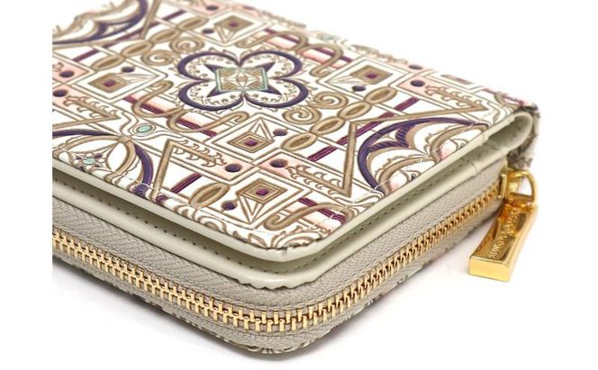 【文庫屋大関】二つ折りファスナーミニ財布 雅＜紫＞【皮革工芸品】財布 二つ折り 小物 お札 カード 小銭 コンパクト 牛革 手作り 日本製 墨田区 東京都