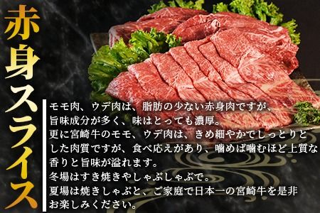 ＜宮崎牛赤身(ウデorモモ)スライス1.65kg　550g×3パック＞2週間以内に発送【 国産 黒毛和牛 牛肉 牛 精肉 スライス ウデ肉 モモ肉 4等級以上 ブランド牛 赤身 旨味 贈答品 ギフト 贈り物 化粧箱 プレゼント しゃぶしゃぶ グルメ ミヤチク 宮崎県 国富町 】【b0744_my_x1】