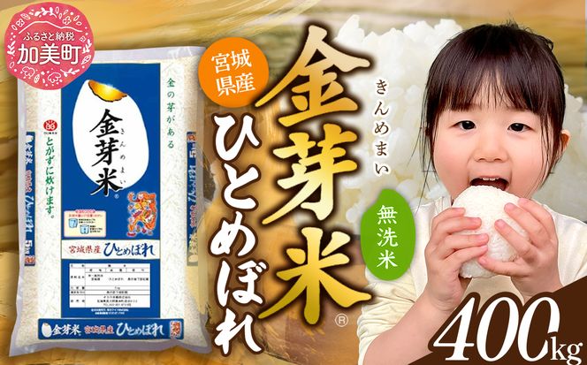 金芽米 金芽米 令和7年 宮城県 宮城県産 特別栽培米 ひとめぼれ 400kg （ 5kg × 80袋 ） [ 宮城県 加美町 ]   km-my-knm400-r7