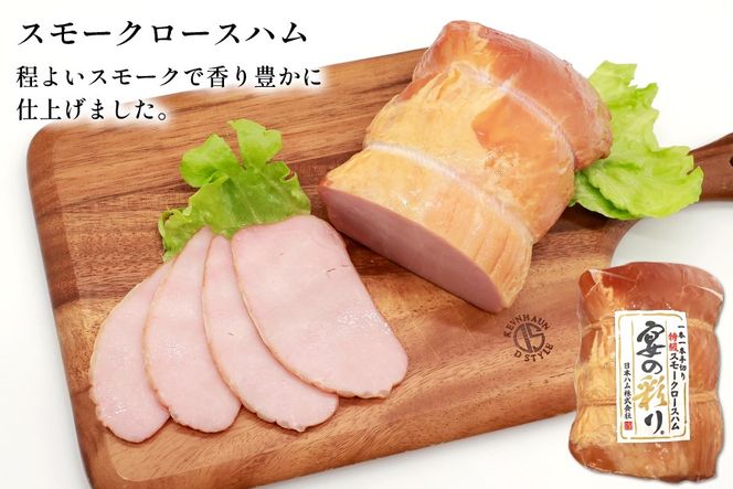 ハム 宴の彩り 2種 詰め合わせ 食べ比べ 計1.22kg [日本ハムマーケティング 宮崎県 日向市 452060590] ニッポンハム はむ 豚 肉 ロースハム ステーキ ギフト 真空 冷蔵