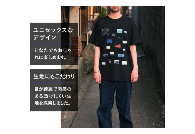 【 選べるカラー / サイズ 】 Tシャツ 半袖 「OvO Fuji Photo Tee」 BLACK WHITE Mサイズ Lサイズ ｔシャツ ファッション 綿100％ 黒 ブラック 白 ホワイト 富士山 ユニセックス 日用品 山梨 富士吉田