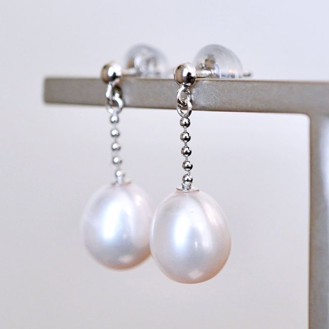 K14WG 14金 ホワイトゴールド 揺れる パール ピアス 保証書付 KO-0060 SWAD090