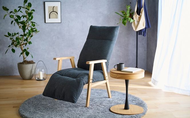 リクライニングウッドアームチェア FACN-RHB ダークグレー リクライニングチェア 一人掛け リクライニング 座椅子 一人用 ソファー 高齢者 肘掛付 背もたれ フットレスト 椅子 プレゼント アイリスオーヤマ