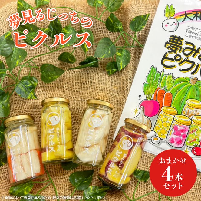 ★月20セット限定★夢見るじっちのピクルス（おまかせ4本セット）｜茨城県 行方市 ふるさと納税 漬物 漬け物 ピクルス 野菜 やさい（CN-13）