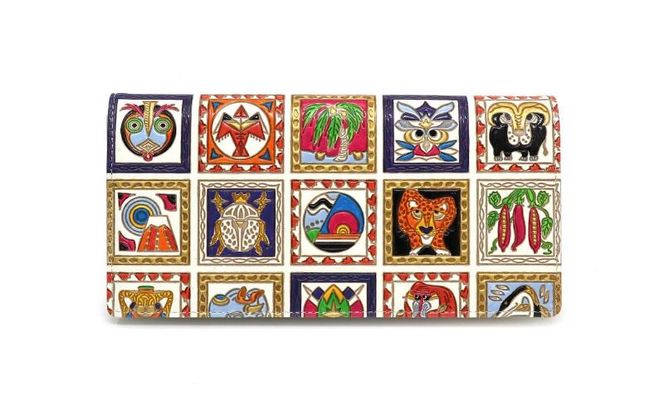 【文庫屋大関】束入れ アフリカ【皮革工芸品】 財布 お札 お札入れ 長財布 カード 小銭 牛革 手作り 日本製 墨田区 東京都