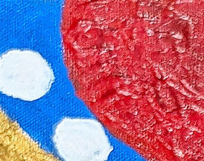 富士山溶岩パワーアート「白雲に黄金富士と太陽D」　絵画 富士山 溶岩 アート インテリア パワーアート 山梨 富士吉田