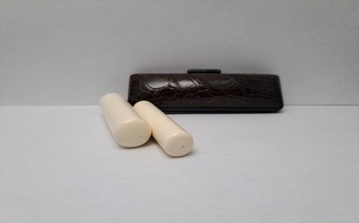 高級芯持ち本象牙印鑑 2本セット(13.5mm/16.5mm)(ワニまたはカメケース・桐箱ケース付き)はんこ ハンコ 実印 銀行印 認印 オーダー