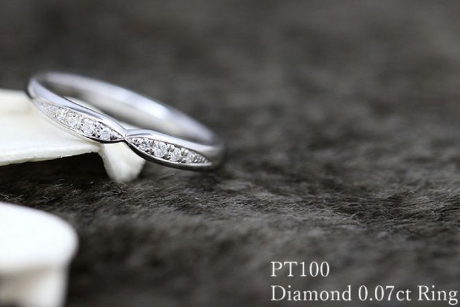 指輪 PT100 (プラチナ 10％) ダイヤモンド 0.07ct レディース リング 5～16号 0.5号刻み マリッジリング リボンラインしぼりアーム ジュエリー アクセサリー 【256-pt100】 [ オーダーメイドジュエリーメイ 山梨県 韮崎市 20745615 ] 結婚指輪  ダイヤ  シルバーリング