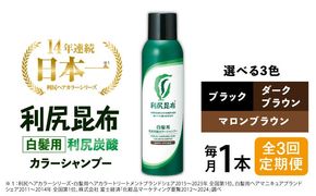 【全3回定期便】［白髪用］利尻炭酸カラーシャンプー 糸島市 / 株式会社ピュール ヘアケア シャンプー [AZA048] シャンプー 白髪染め カラーシャンプー メンズ レディース ブラック 10本