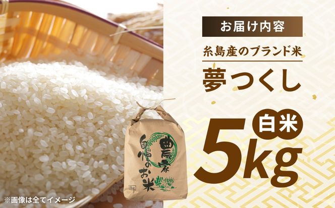 【令和8年産】 夢つくし 白米 5kg 糸島市産 糸島市 / 糸島の恵み コメ こめ ご飯[AGR023]