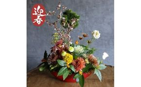 ■お正月限定■ [ お任せ ] 華やかフラワーアレンジメント　生花 フラワーアレンジメント 年内配送 正月 新年 迎春 植物 室内 屋内 玄関 床の間 インテリア ※2025年12月下旬に順次発送予定 ※12月31日までにお届け