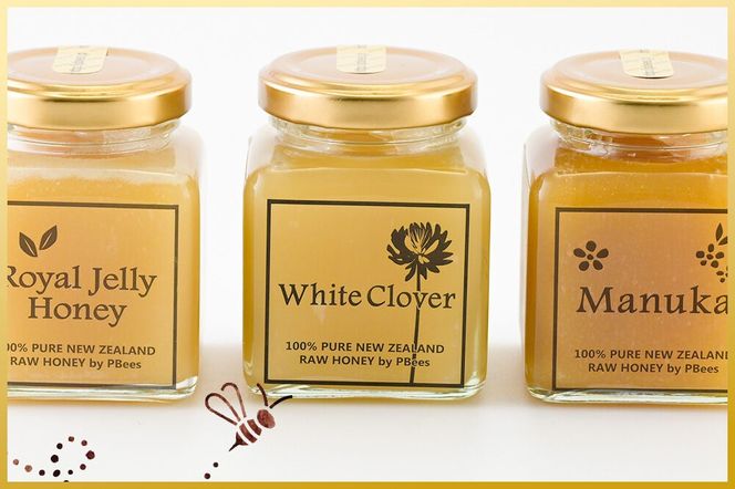 はちみつ 110g×3本セット（マヌカ／クローバー／ローヤルゼリー入り）詰め合わせ [はちみつ ハチミツ 蜂蜜 マヌカ クローバー ローヤルゼリー]|02_pri-250301