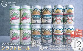 クラフトビール NOMCRAFT飲み比べ１２本 x ６ヶ月定期便 アメリカンスタイル AY19