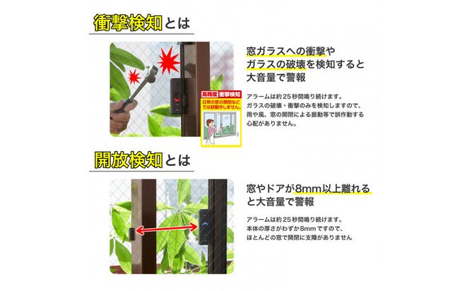 窓ピタッアラーム衝撃＆開放検知２Ｐ　ASA-W13-N2P(DB) 272183_AZ216