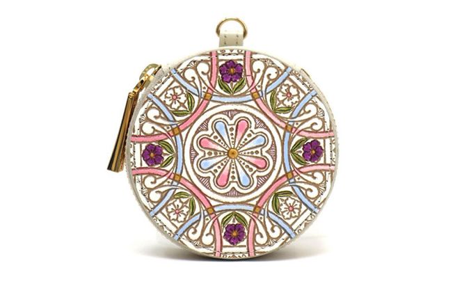 【文庫屋大関】マカロンポーチ ペタル【皮革工芸品】 ポーチ ミニポーチ 小物入れ アクセサリー入れ イヤホン入れ 収納 保管ケース 手のひらサイズ  本革 革 皮革 工芸品 工芸 雑貨 ギフト プレゼント 日本製 東京