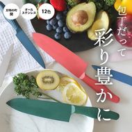 包丁だって彩り豊かに！オールステンレスのカラー包丁「haleiro（ハレイロ）」サントク・ペティ　各1本のセット