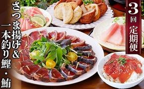 定期便(半年で3回)さつま揚げ&鮮度抜群な一本釣りかつお・まぐろ LL-6007 【1462810】