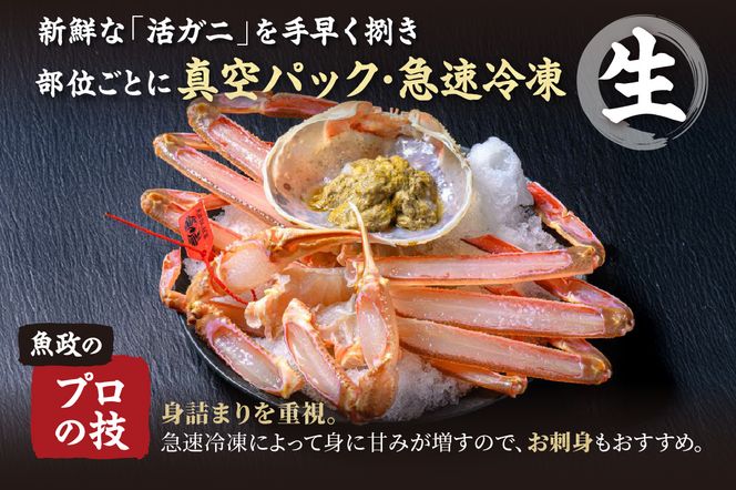 年末お届け限定【蟹の匠 魚政】プレミアムズワイガニ地鍋セット 　中サイズ4人用　蟹の宝船4ケ　香味ミスト付き──贅沢カニ鍋をご自宅で 鍋 刺身 松葉ガニ 蟹 かに 鍋 カニ鍋 カニスキ 松葉蟹　UO01367