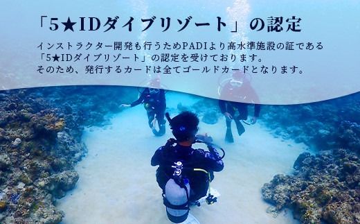 【ダイビングライセンス】PADI オープンウォーターダイバーコース（1名様） MO-2