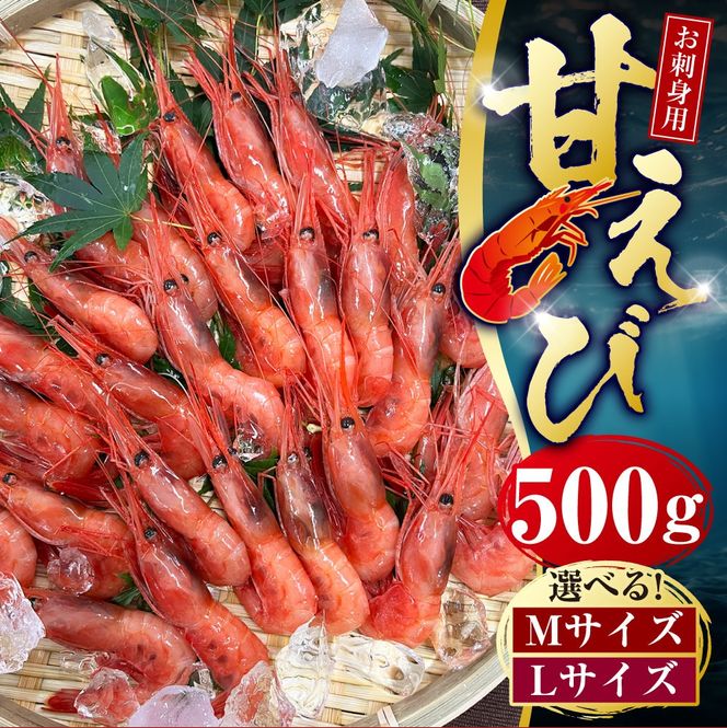 【ふるさと納税】【選べるサイズ】お刺身用甘えび 500g Mサイズ44匹前後 または Lサイズ30匹前後 えび エビ 海老 甘えび 甘海老 甘エビ お刺し身 刺身 お取り寄せ 海鮮 新鮮 急速冷凍 冷凍 兵庫県 新温泉町 送料無料【配送不可地域：離島】【1049614】