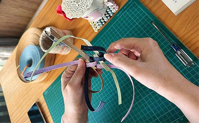 紙バンドで編んだおニャンコハウス（ねこちぐら）（完成品）