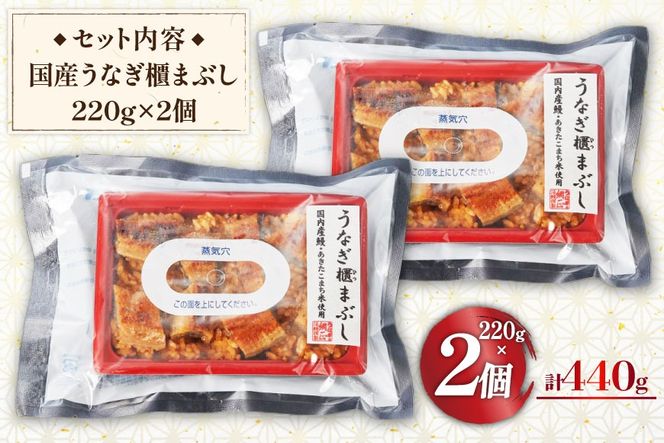 うなぎ 国産 櫃まぶし 220g ×2 計440g【綱正】[フーズ・ユー 静岡県 吉田町 22424189] 鰻 ウナギ 蒲焼 蒲焼き ひつまぶし 詰め合わせ 冷凍 ご飯 ごはん