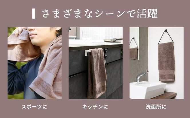 099H3887 よく吸うフェイスタオル 5枚セット（ダークブラウン） 泉州こだわりタオル【泉州タオル 国産 吸水 普段使い シンプル 日用品 家族 ファミリー】