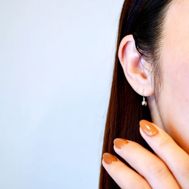 K18WG(18金) ホワイトゴールド 地金 ボール ピアス フックタイプ シンプル 保証書付 KO-0068 242-029-b