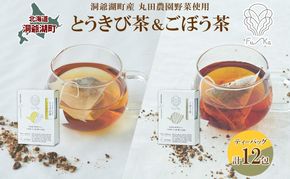 野菜茶 2種セット とうきび茶 ごぼう茶 各6包 計12包 ティーバッグ 個包装 小分け  ノンカフェイン お茶 とうもろこし 牛蒡 コーン茶 ギフト 紅茶 水だし 健康茶 お取り寄せ プレゼント 国産 送料無料 北海道 洞爺湖町
