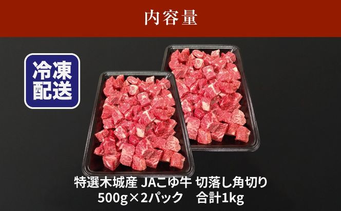 JAこゆ牛 特選木城産 切落し500ｇ×2 角切り K56_0012