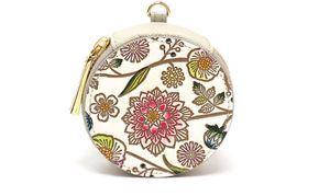 【文庫屋大関】マカロンポーチ ダリア＜ベリーピンク＞【皮革工芸品】 ポーチ ミニポーチ 小物入れ アクセサリー入れ イヤホン入れ 収納 保管ケース 手のひらサイズ  本革 革 皮革 工芸品 工芸 雑貨 ギフト プレゼント 日本製 東京