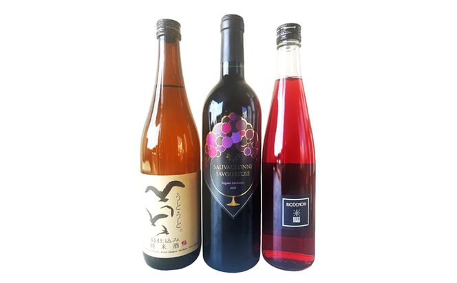 蔵元のこだわり 讃岐の地酒セットB(さぬきワイン・小豆島酒造・勇心酒造) お酒 日本酒 純米酒 赤ワイン 