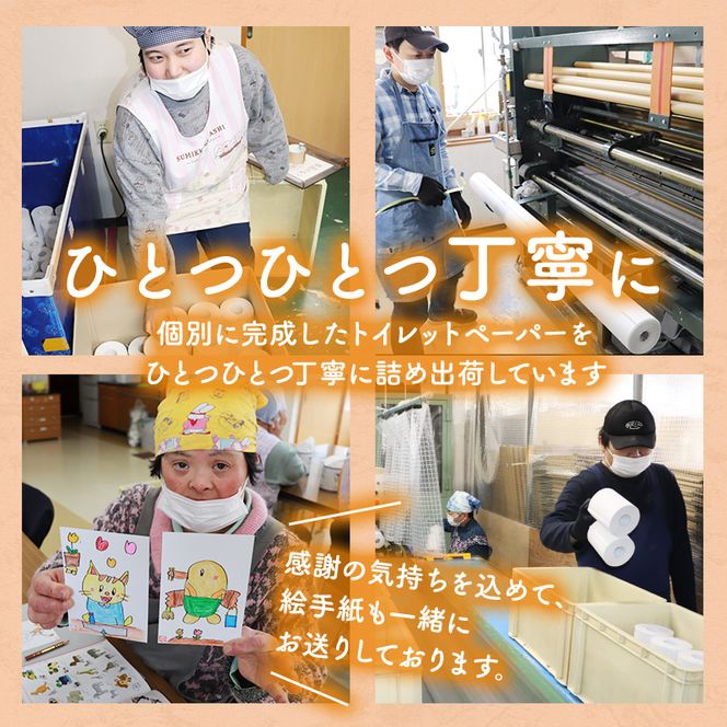 トイレットペーパー定期便「包装なしB」【障がい者支援の返礼品】 雑貨 日用品 生活支援 サポート 