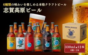 玉村本店 志賀高原ビール12本セット 【 クラフトビール 志賀高原ビール 飲み比べセット ビール 詰め合わせ セット 地ビール 飲み比べ 黒ビール IPA ipa ペールエール ギフト 酒 お酒 アルコール 飲料 志賀高原 長野県 長野 】 