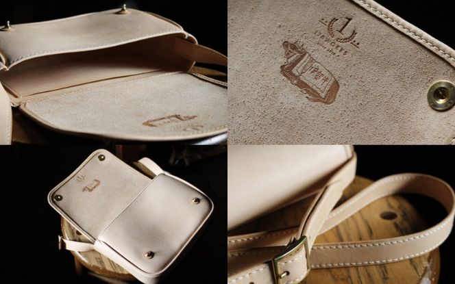 伊賀牛革ショルダーバッグ＜ステッチ：色選択可＞ work0005