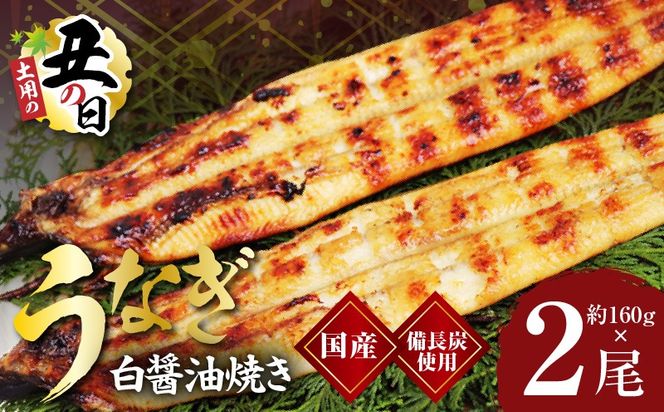kgp0041-1d 【土用の丑の日までにお届け】国産うなぎ 白醤油焼き 合計320g【160g×2尾 せいろ蒸し 備長炭 鰻 ウナギ 手焼き レンジ 温めるだけ 簡単調理】