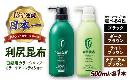 [色が選べる!2本セット][白髪用] 利尻カラーシャンプー 大容量サイズ+利尻カラーケアコンディショナー 大容量サイズ [無添加] 糸島市 / 株式会社ピュール ヘアケア シャンプー [AZA071] シャンプー 白髪染め カラーシャンプー コンディショナー 無添加 ノンシリコン