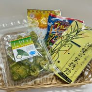 沖縄市のお菓子 お試し詰め合わせセット (ゴーヤチップス＆飴玉3袋) キャンディ お菓子 詰め合わせ 沖縄市 / 沖縄市観光物産センター夢プラザおきなわ[BCBE003]