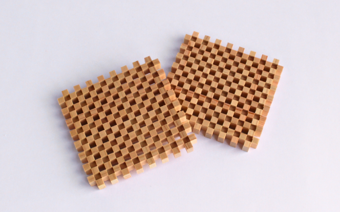 真庭組子 市松コースター 箱入り / 組子 天然木 市松柄 コースター 和雑貨 和モダン 岡山県 真庭市 【sdkb003-01】