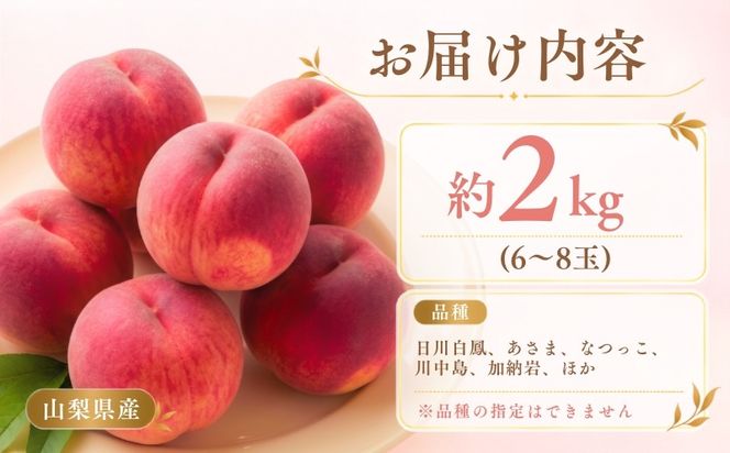 【2026年　先行予約】山梨県産　桃約２㎏（6～8玉）　GA003